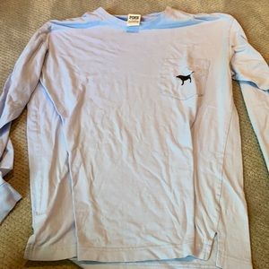 Light blue pink long sleeve shirt